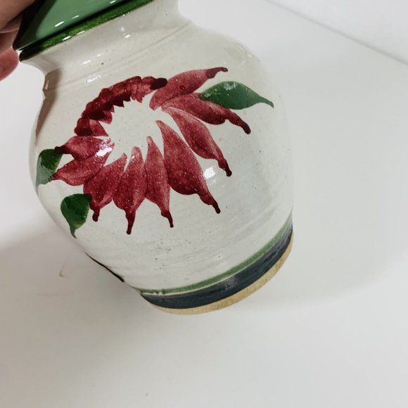 VTG Stoneware Pottery Ginger Jar 7" Vase Farmhouse Decor Handmade Southwestern - Picture 15 of 15
